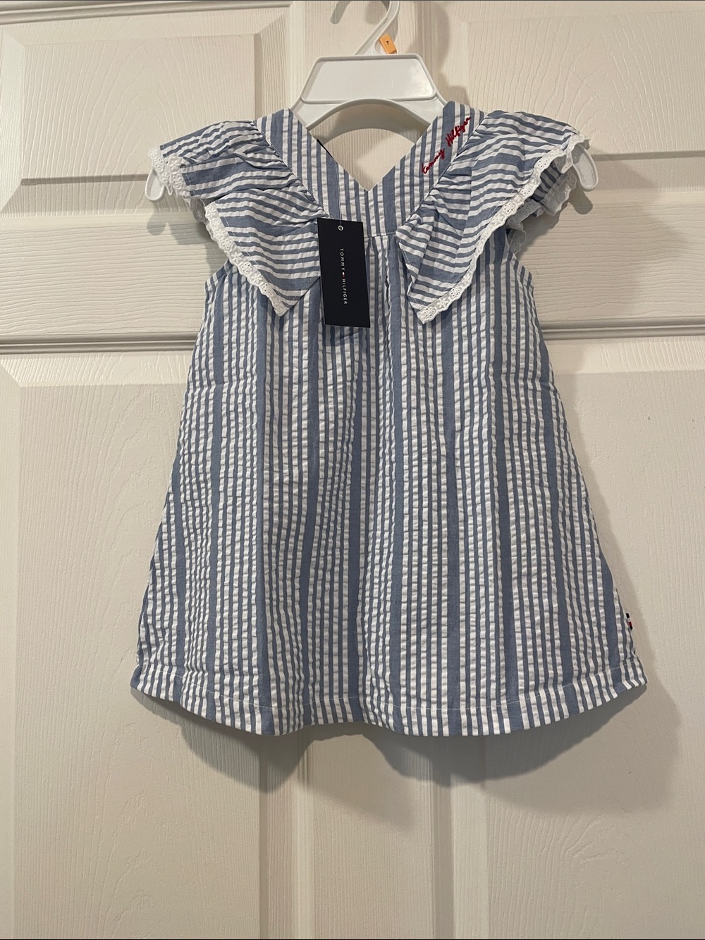 Tommy Hilfiger blue & white striped seersucker sundress New with Tags